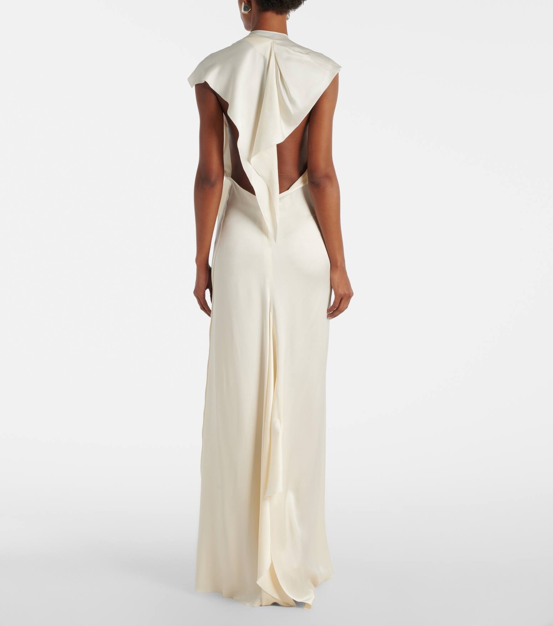 Draped satin gown - 3