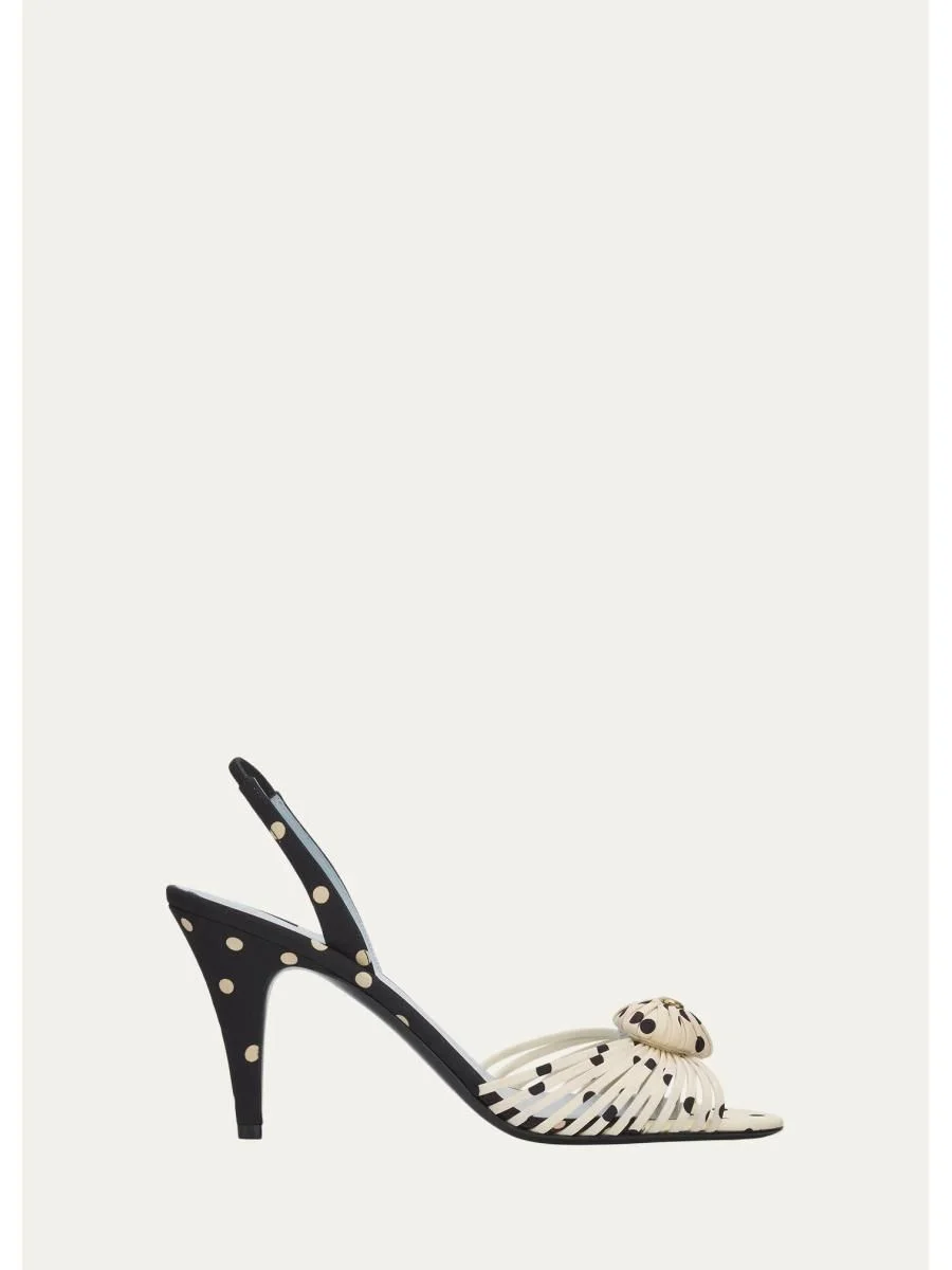 85mm Coeur Royal VLogo Polka Dot Slingback Sandals - 1
