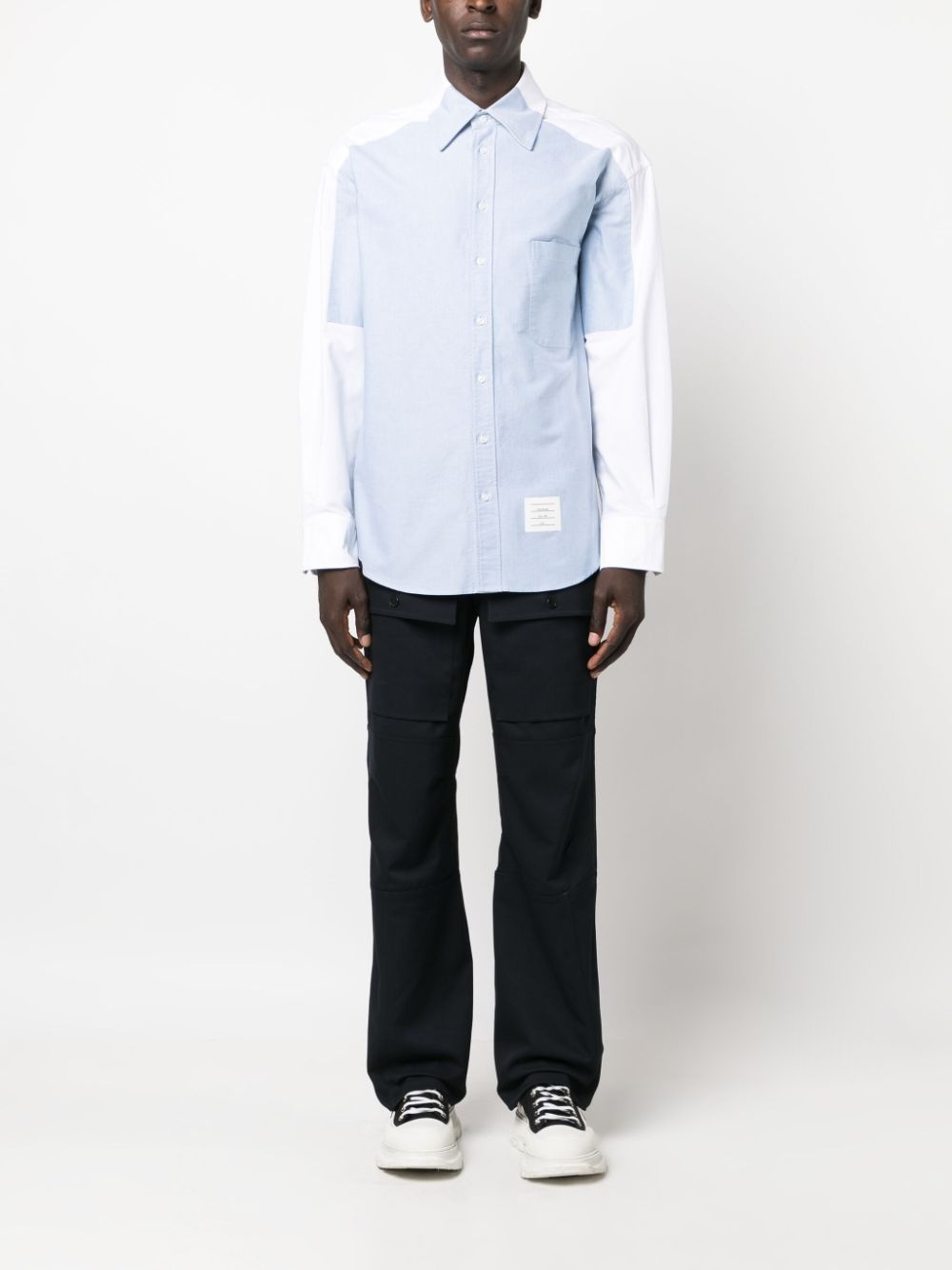 panelled cotton shirt - 2