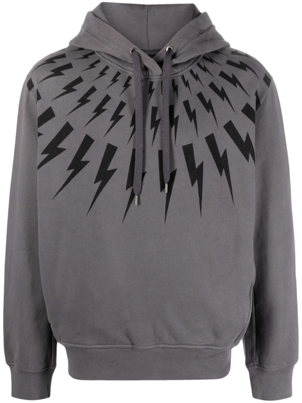 Thunderbolt-print cotton hoodie - 1