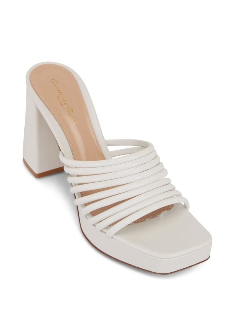 multi-strap leather platform mules - 2