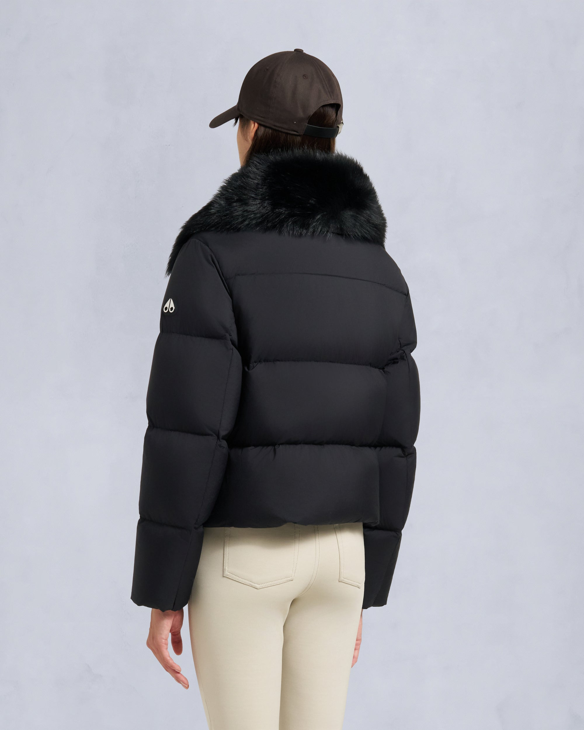 BELLE DUNE SHORT SHEARLING TRIM PUFFER - 4