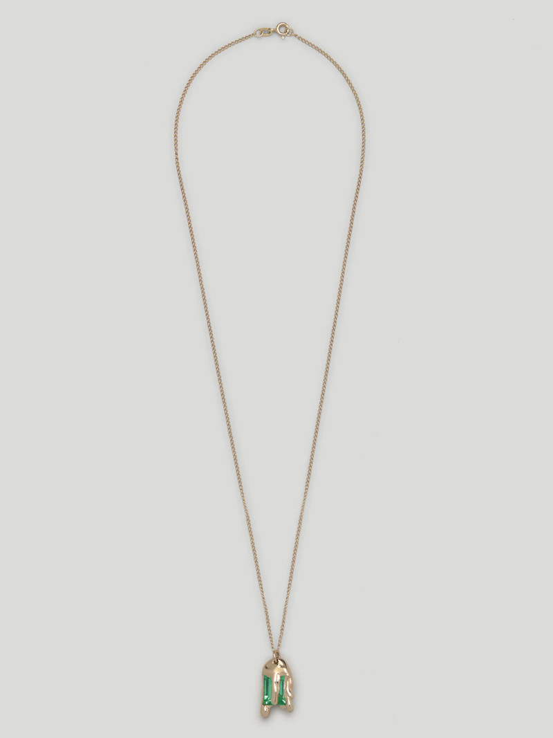 Palm Angels MELTING WAX GREEN CHARM NECKLACE outlook