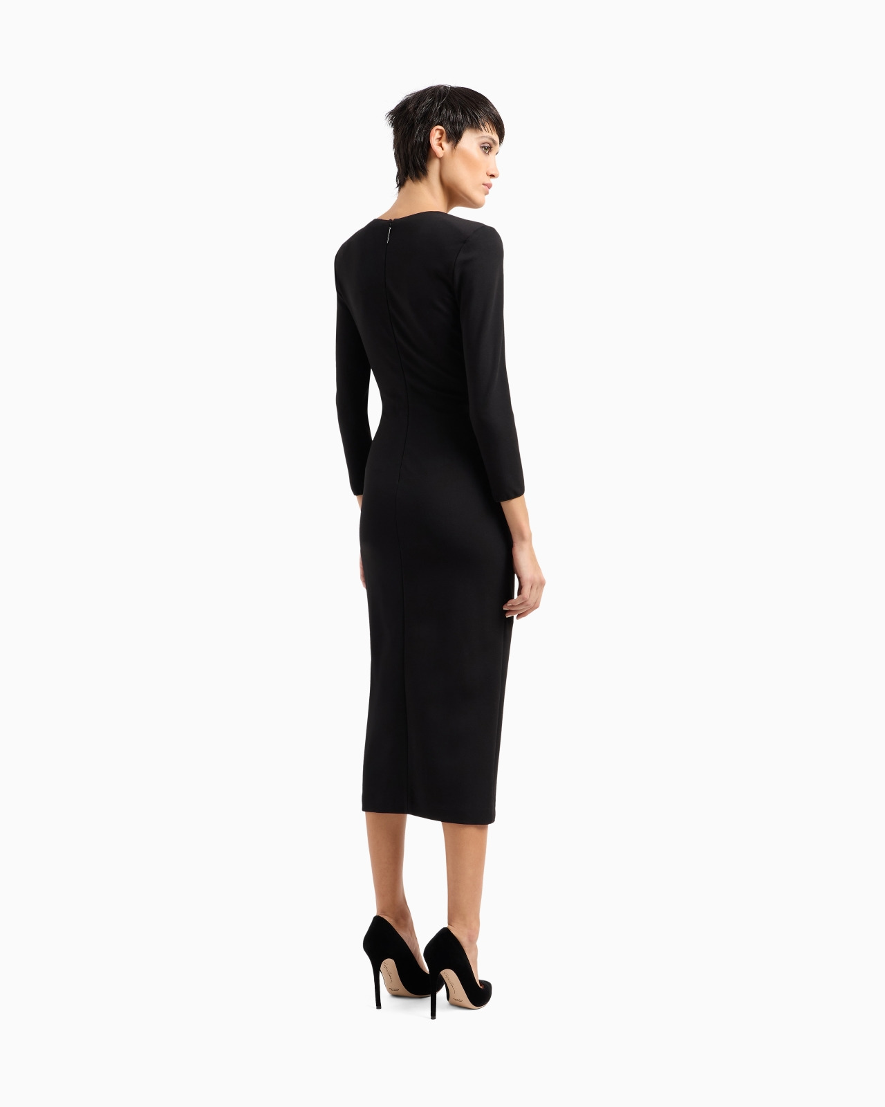 Viscose-blend Milano-stitch midi dress - 3