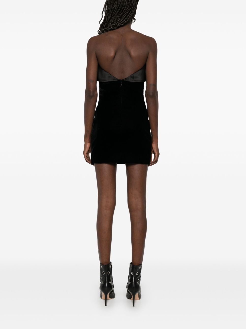 velvet mini dress - 4