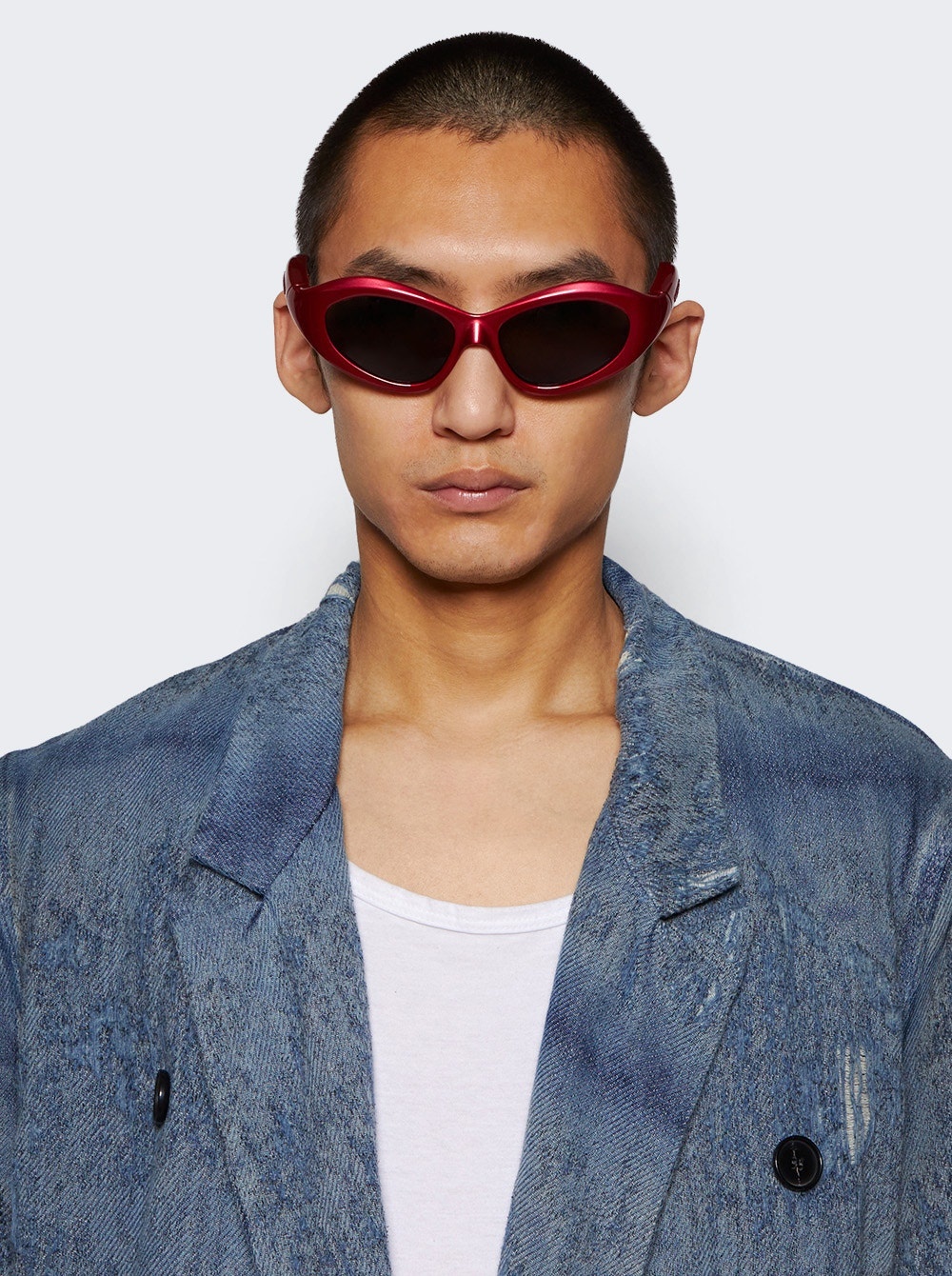 Oval Frame Sunglasses Red - 2