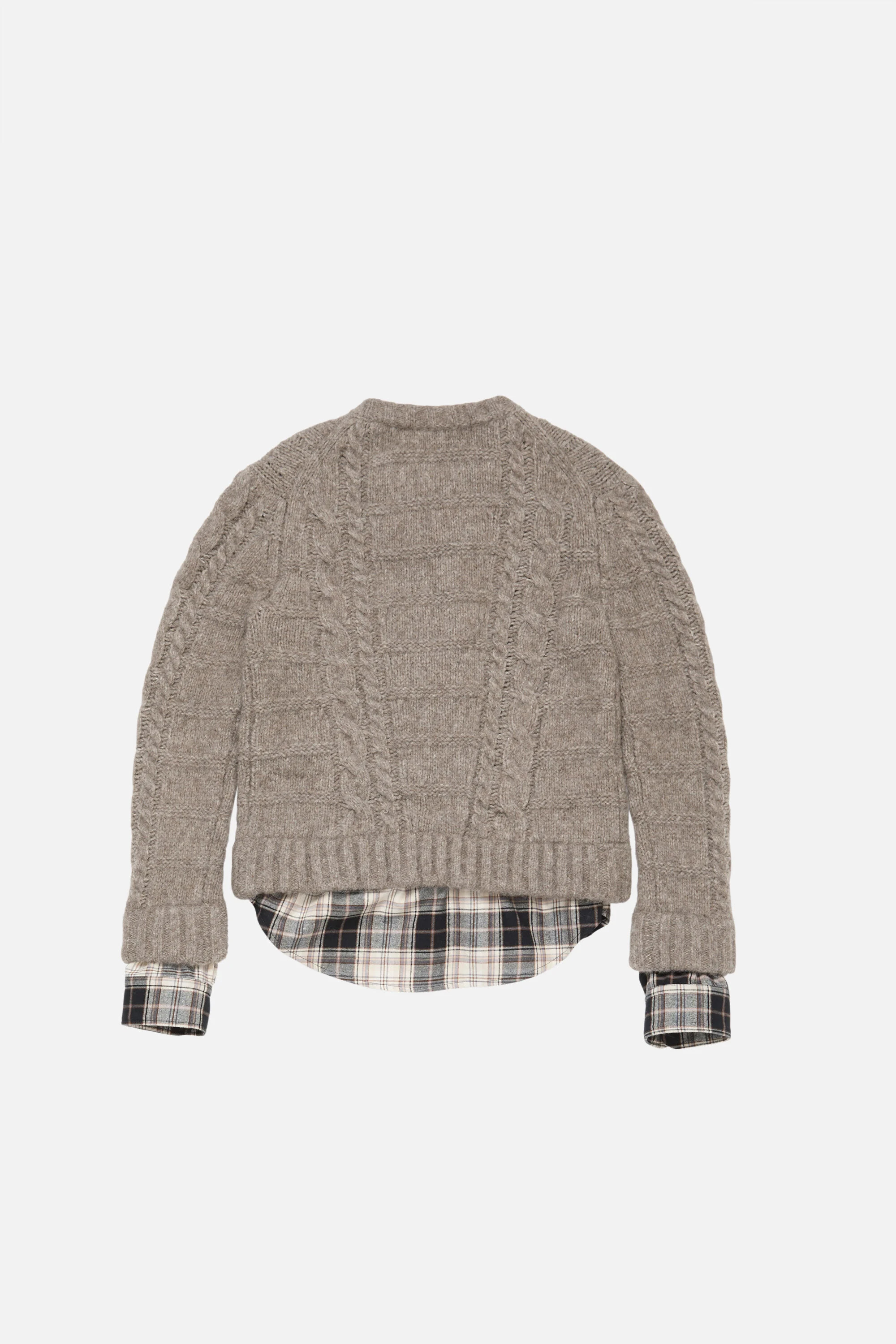 Fitted layered cardigan - Beige melange - 6