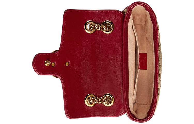 (WMNS) Gucci GG Marmont mini Brown Red color combination 446744-HVKEG-8561 - 6