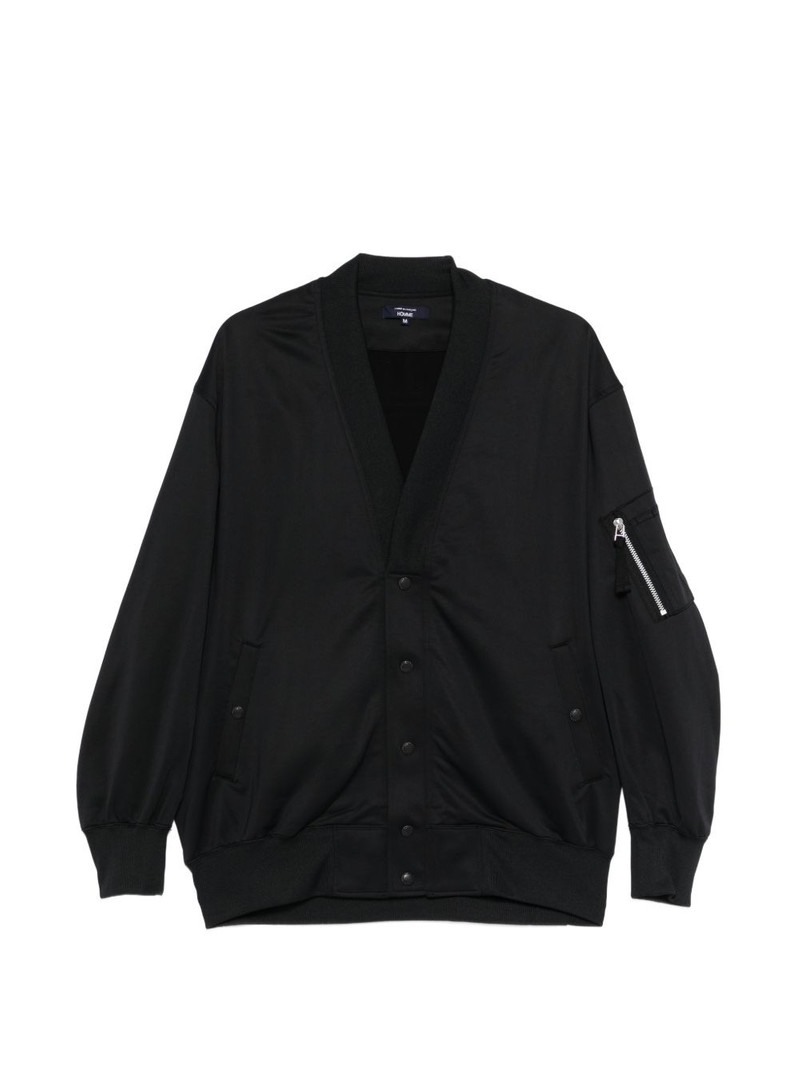 V-neck zip-up bomber jacket 1