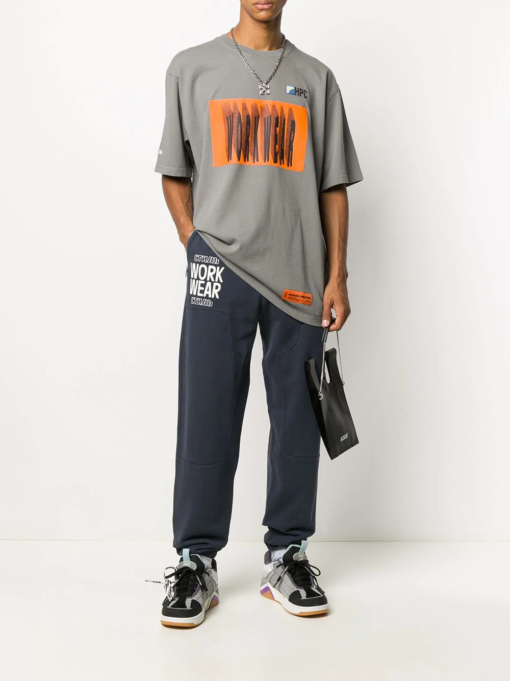 slogan print track pants - 2