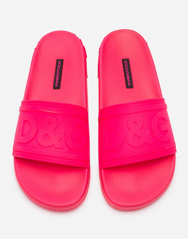 Fluorescent rubber beachwear sliders with D&G logo - 4