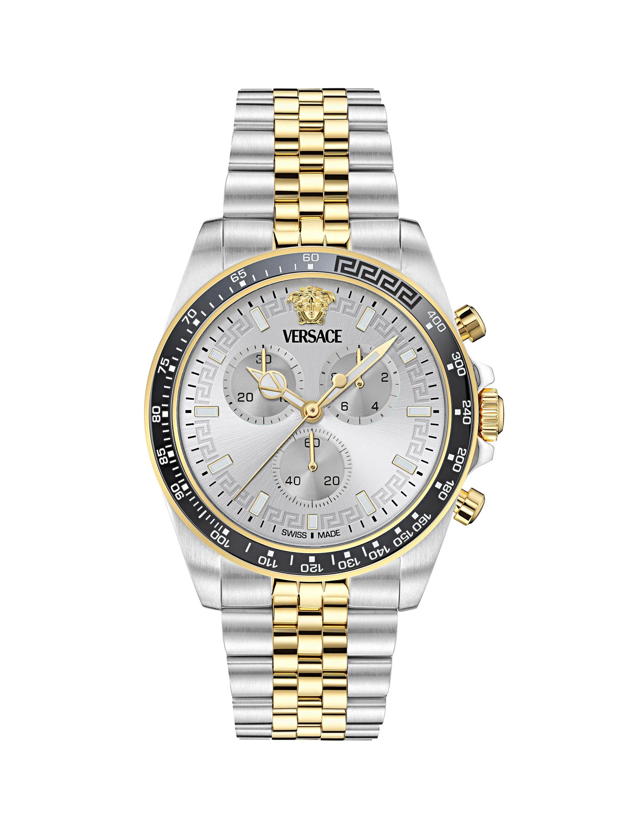 Men's Greca Chrono Wave Two-Tone Stainless-Steel Bracelet Watch/43MM - Two Tone - 1