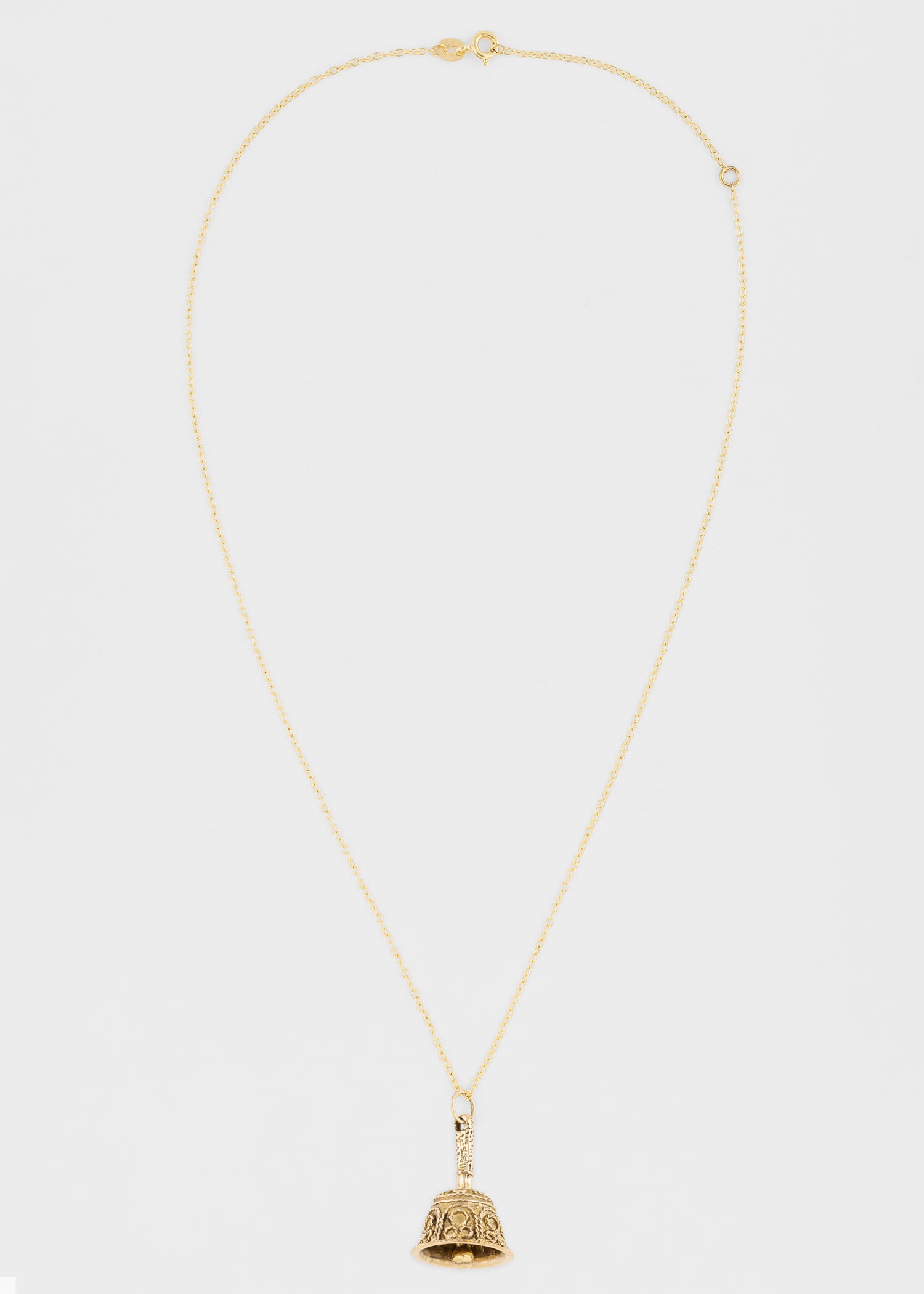 'Artfully Articulated Bell' Vintage Gold Necklace - 2