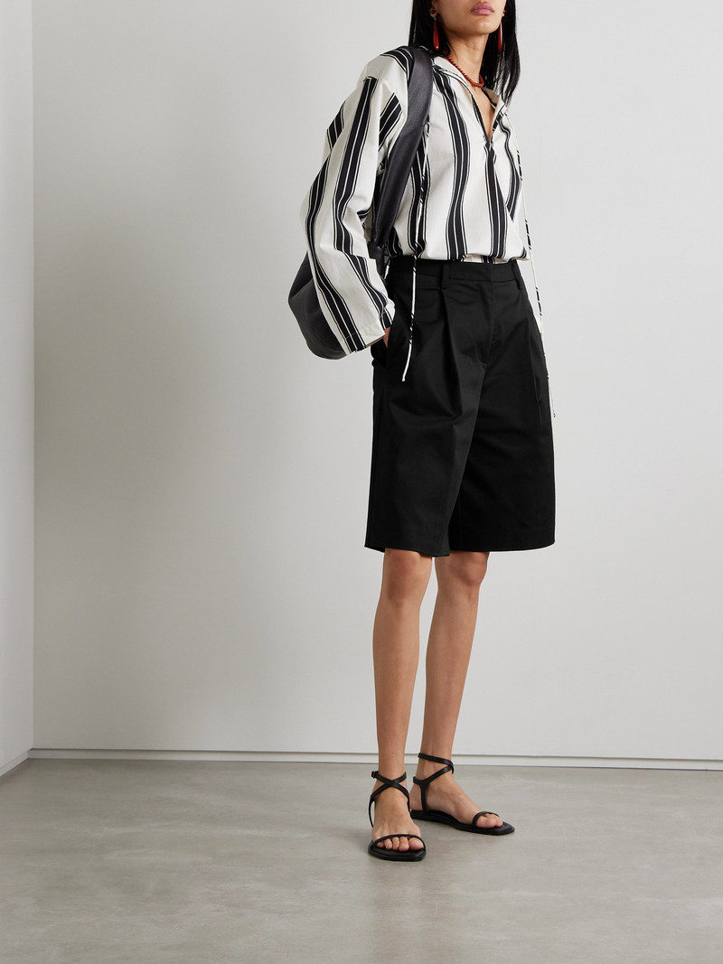 MATTEAU Pleated Organic Cotton-blend Twill Shorts outlook