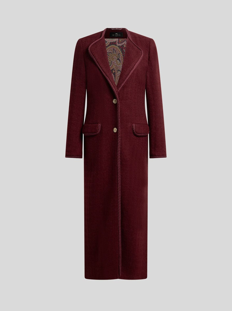 BASKETWEAVE WOOL-BLEND COAT WITH CHECK MOTIF 1