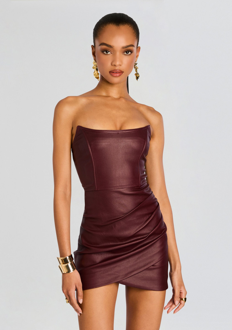 RETROFÊTE JAMES COATED DENIM MINI DRESS outlook