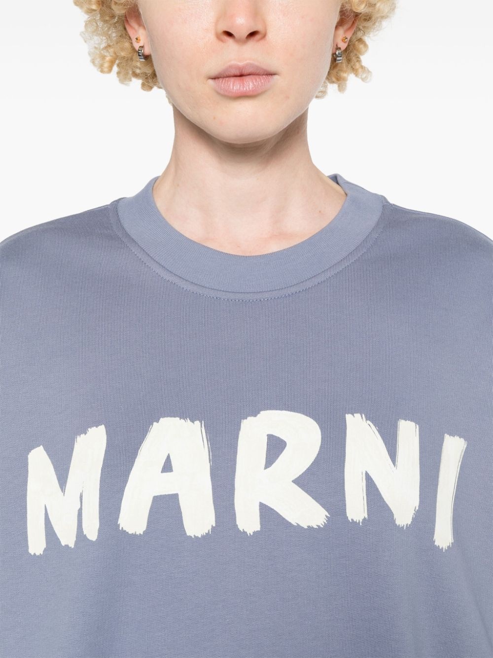 logo-print cotton sweatshirt - 5