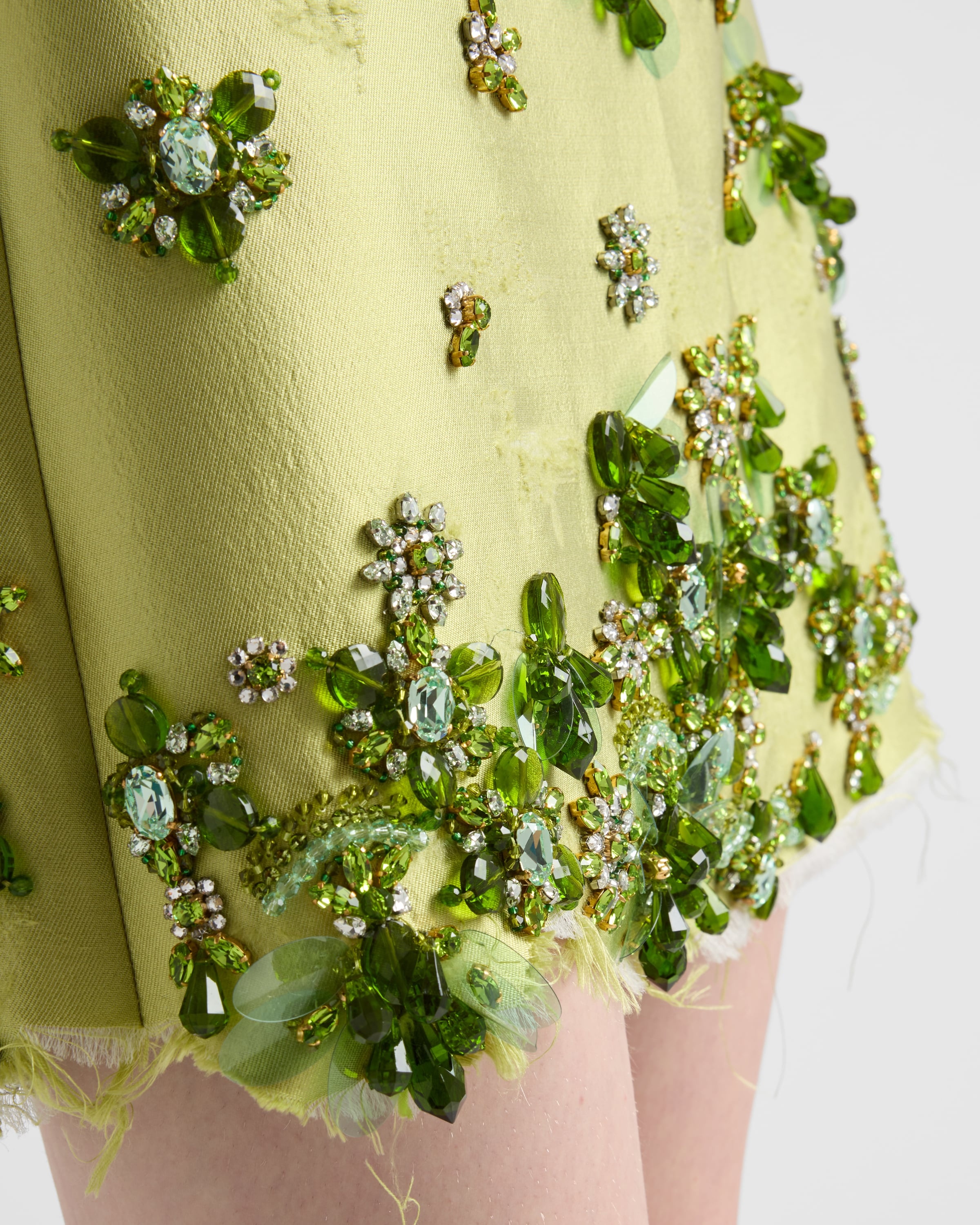 Embroidered silk and wool miniskirt - 4