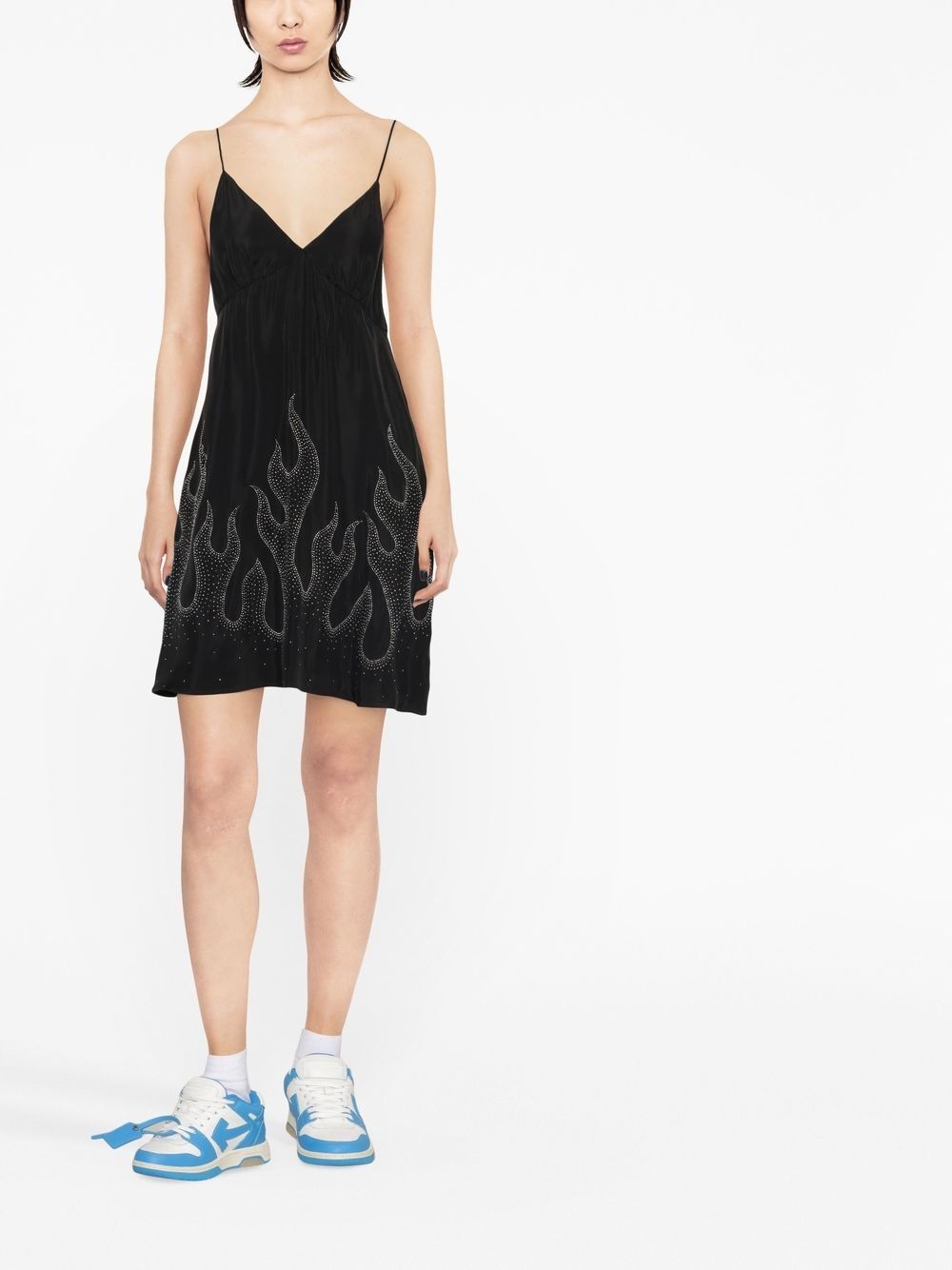 flame-print minidress - 4
