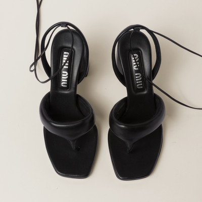 Miu Miu Padded leather thong sandals outlook