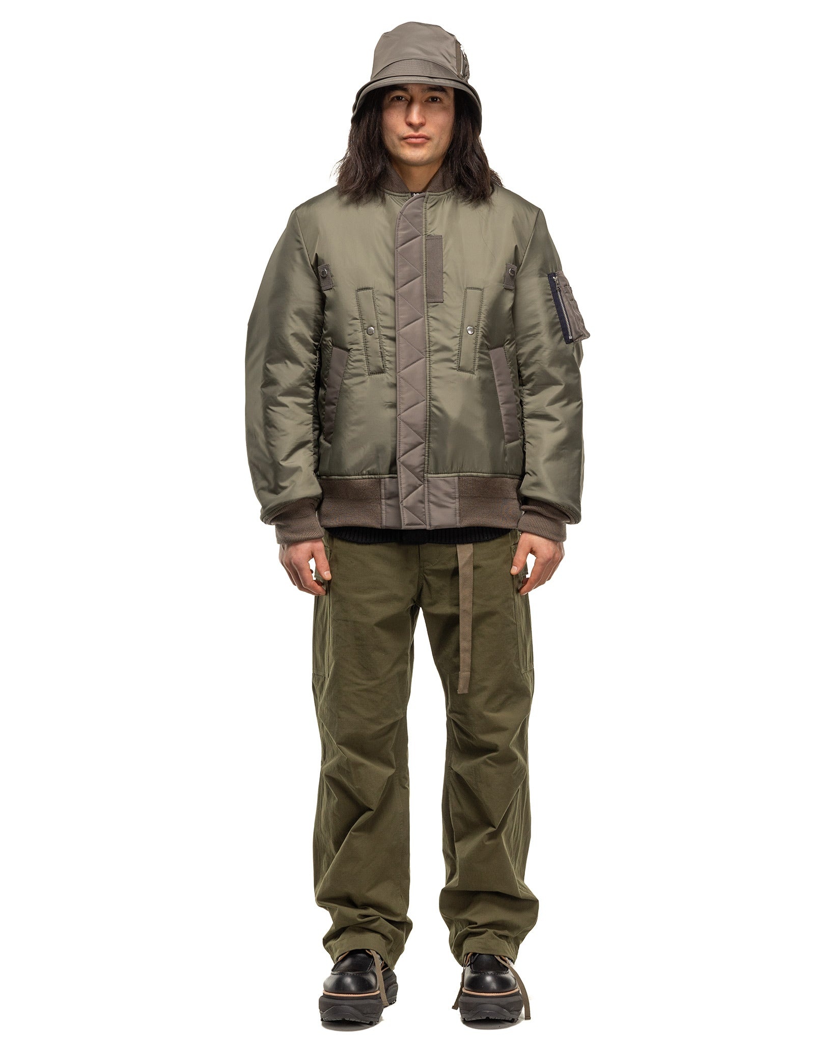 Nylon Twill Blouson Khaki - 3