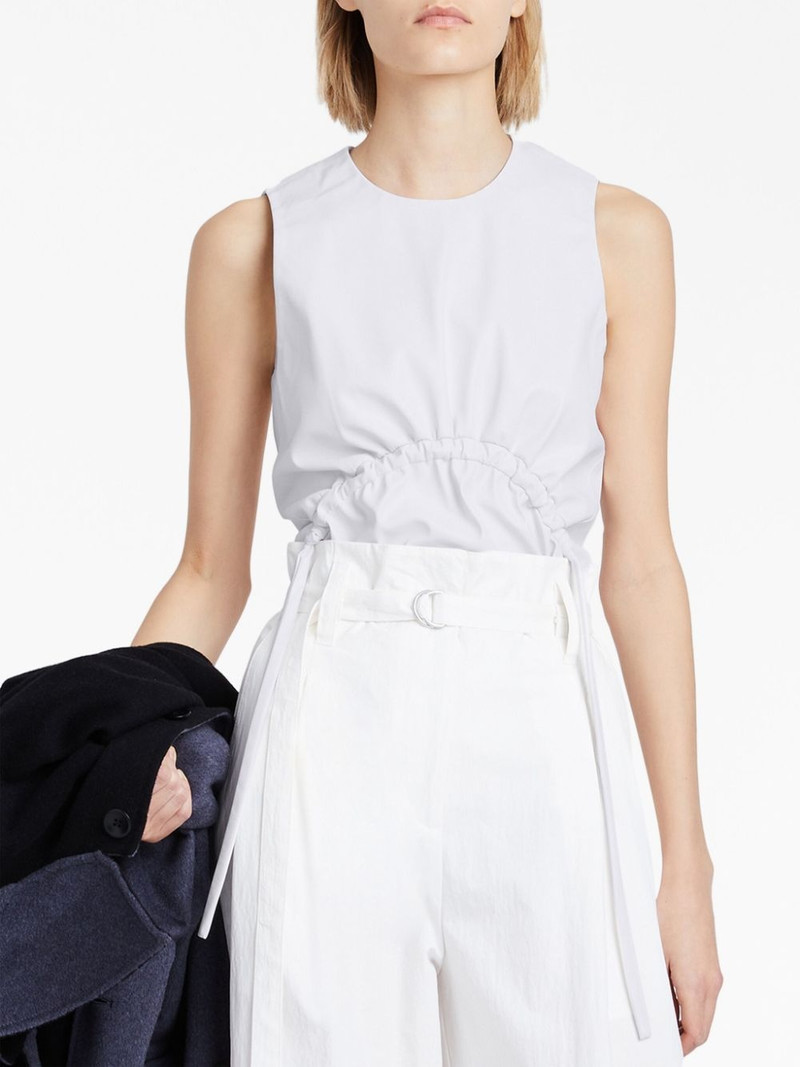 drawstring-detail faux-leather top 5