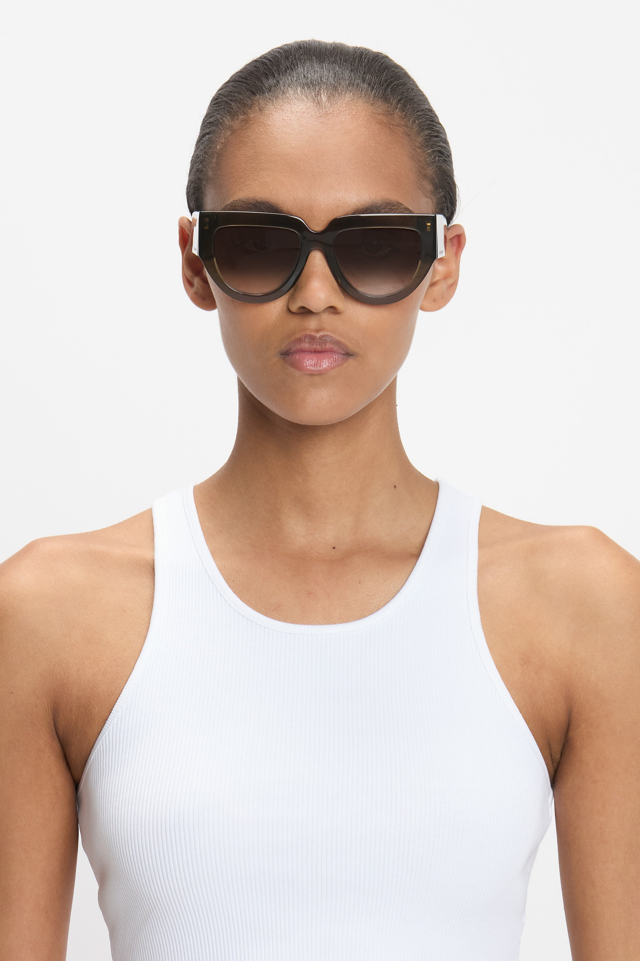 Soft Square Acetate Sunglasses In Khaki - 2