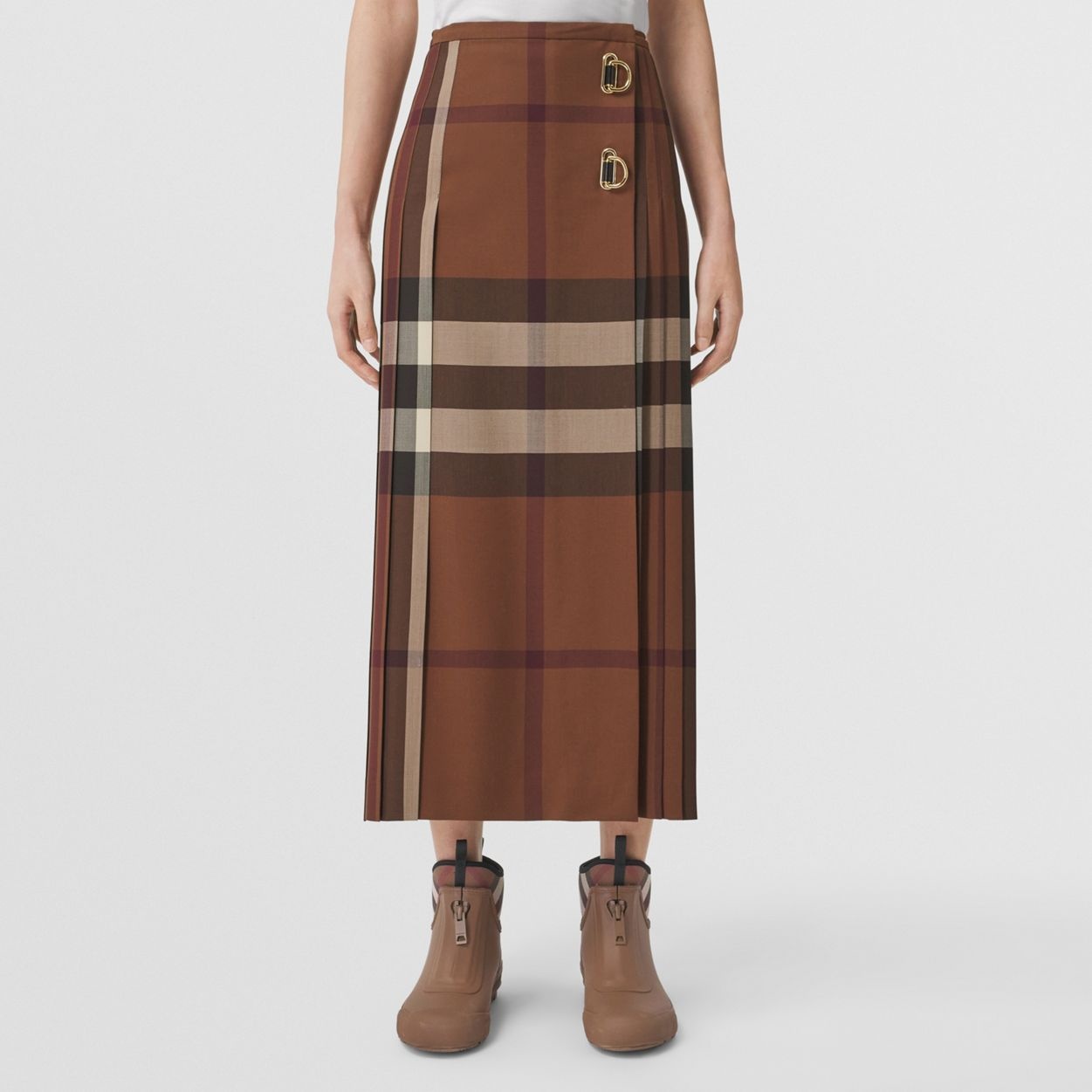 Custom Fit D-ring Detail Check Wool Kilt - 5