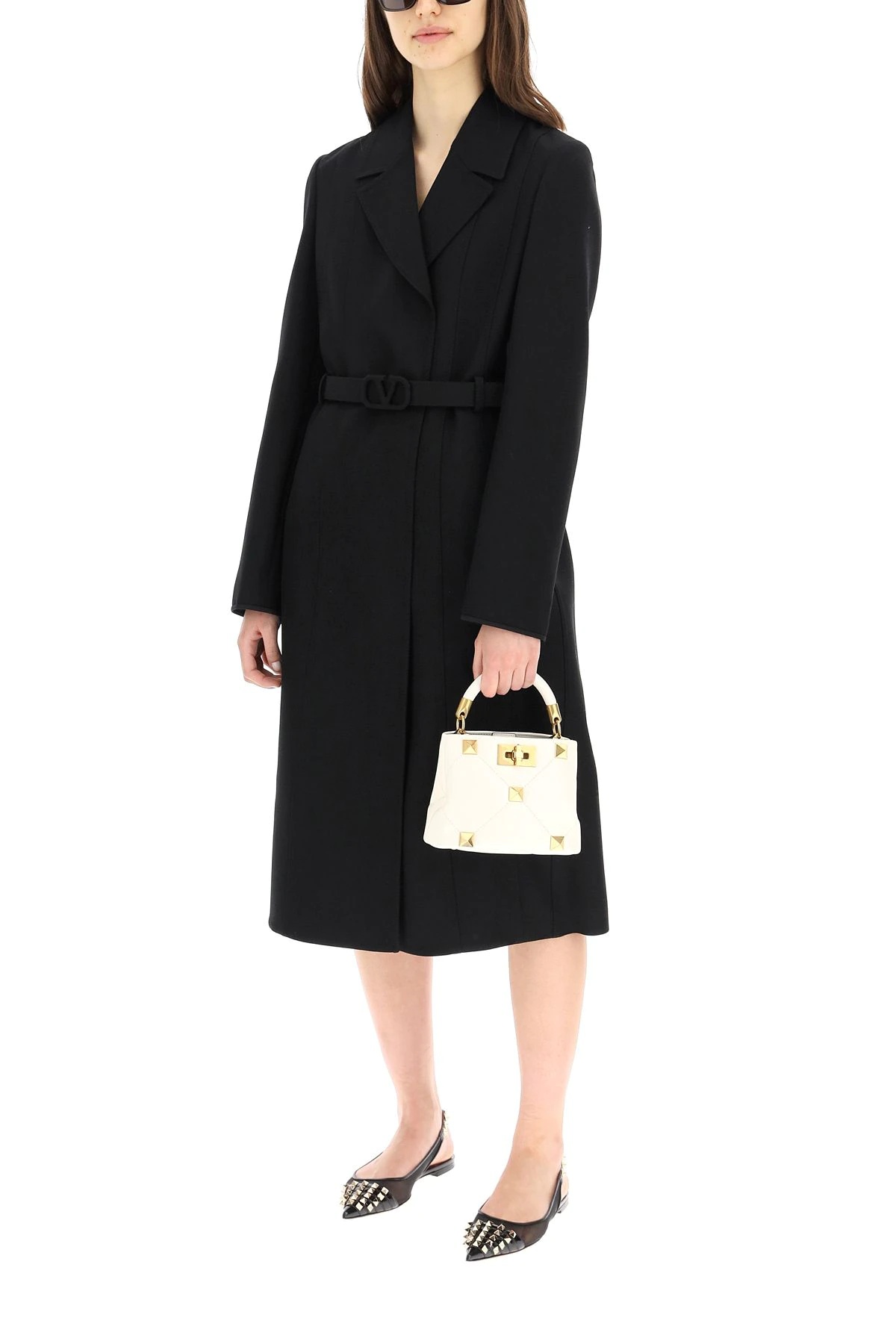 COAT WITH VLOGO SIGNATURE BELT - 2