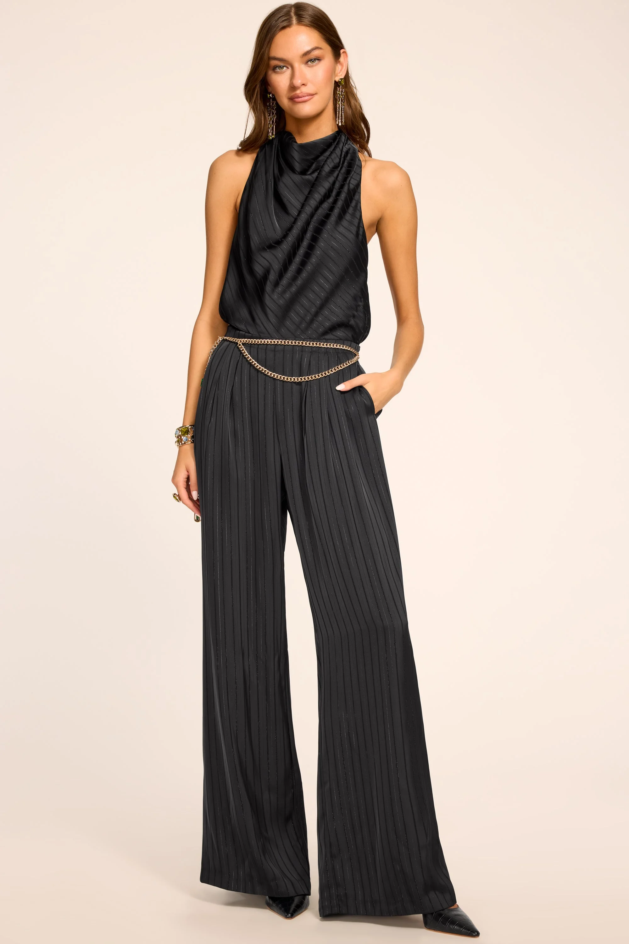 Joan Lurex Open Back Jumpsuit - 1