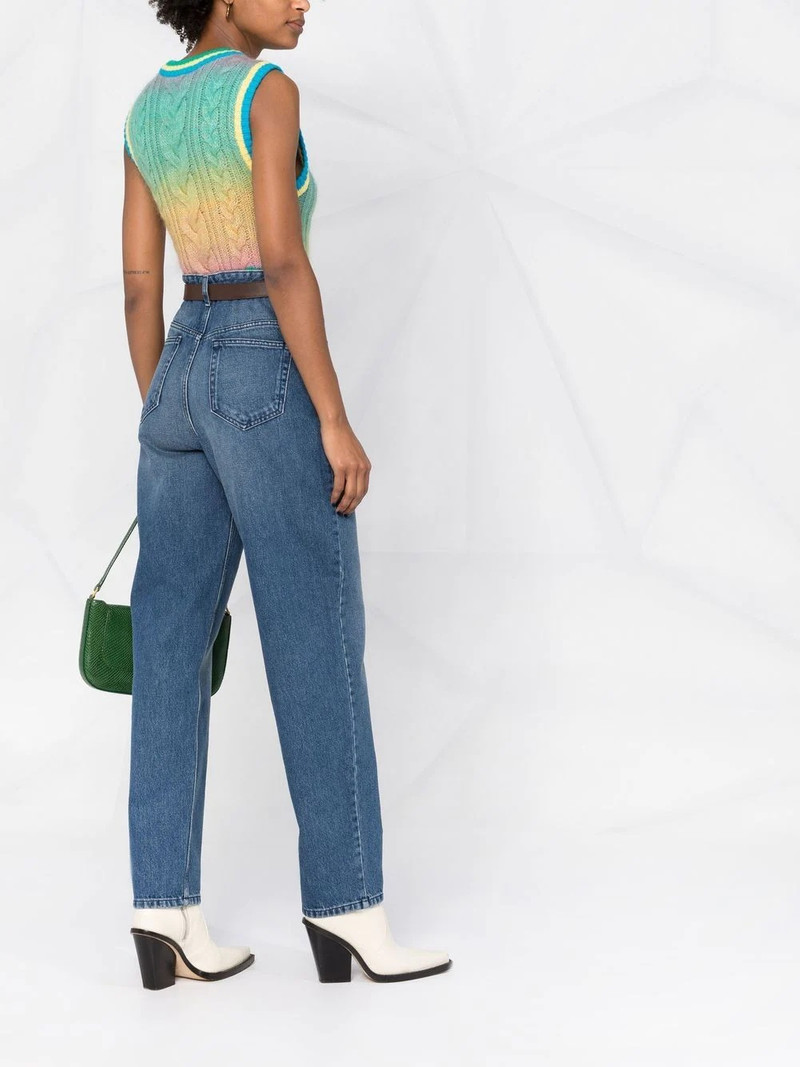 high-waist straight-leg jeans 6