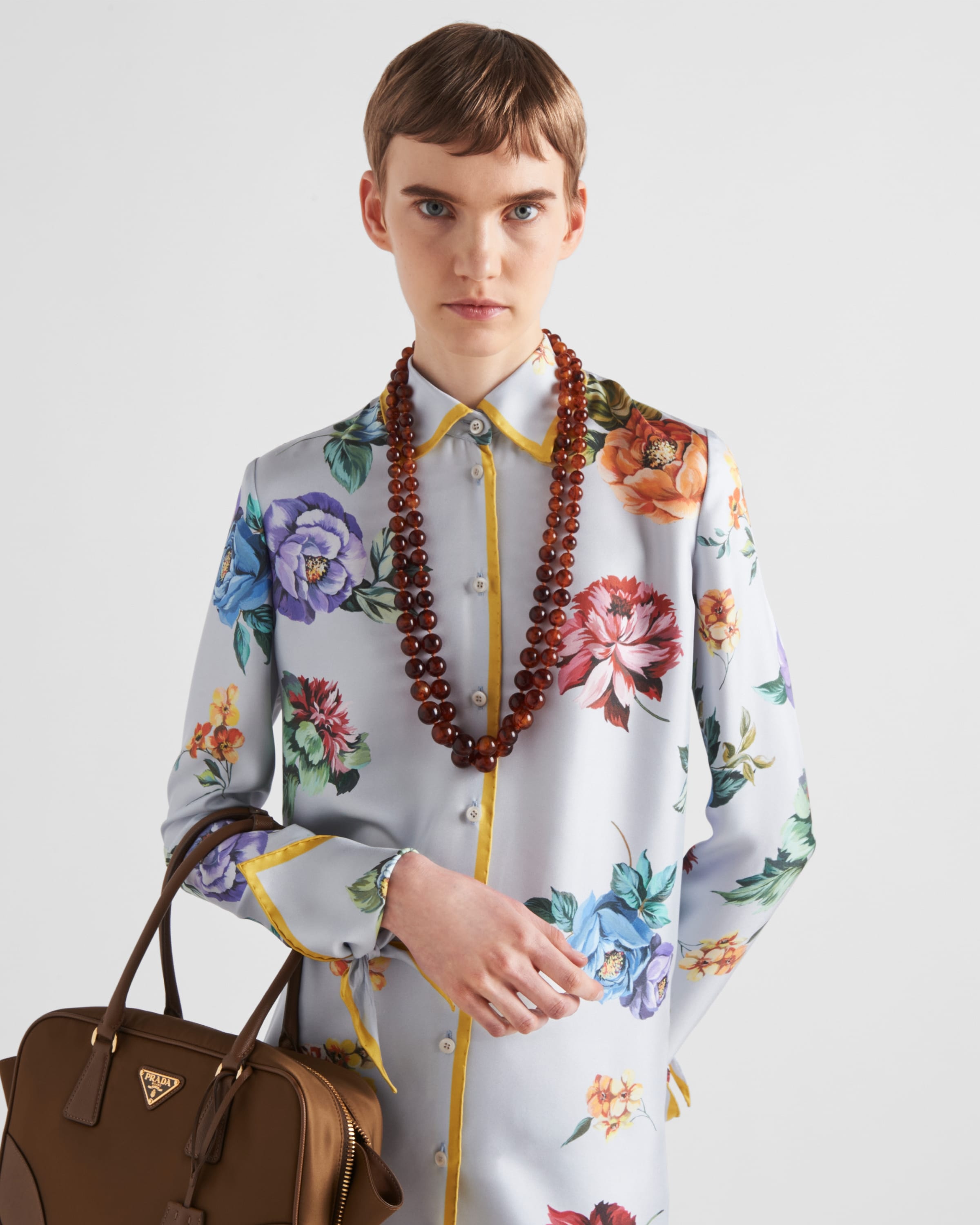【プラダ・PRADA】Printed silk twill mini-dress Prada Printed silk twill mini-dress | REVERSIBLE