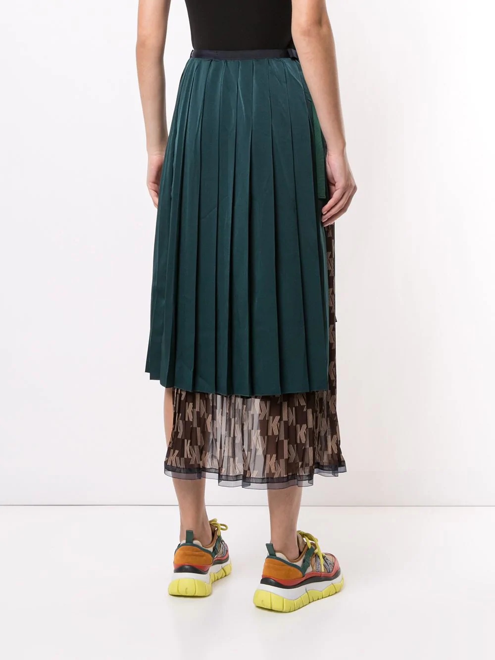 contrast pleated skirt  - 4