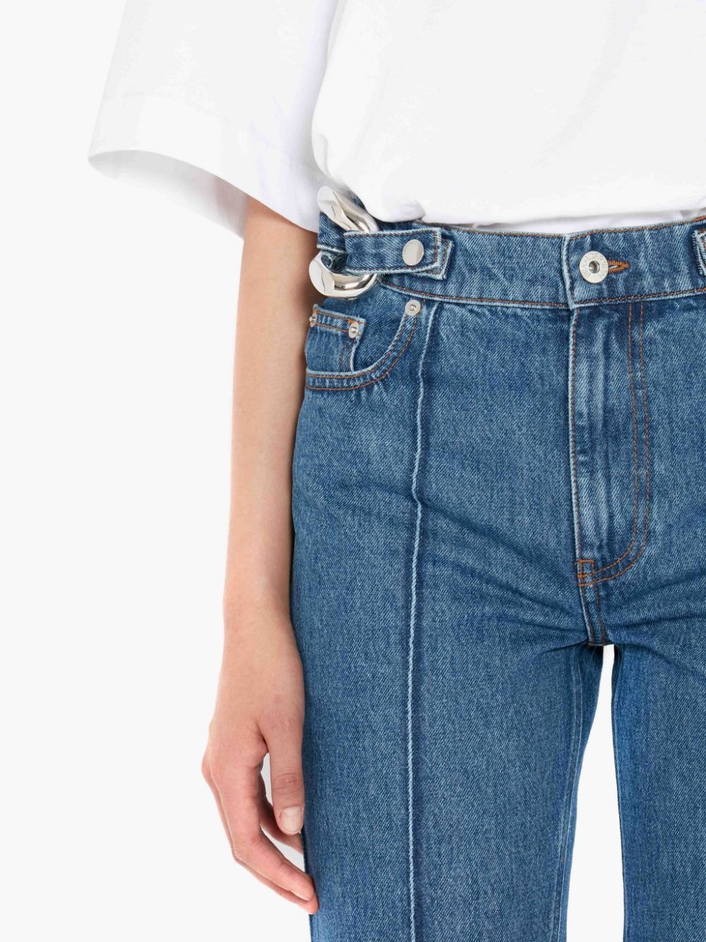 chain-detail straight-leg jeans - 5