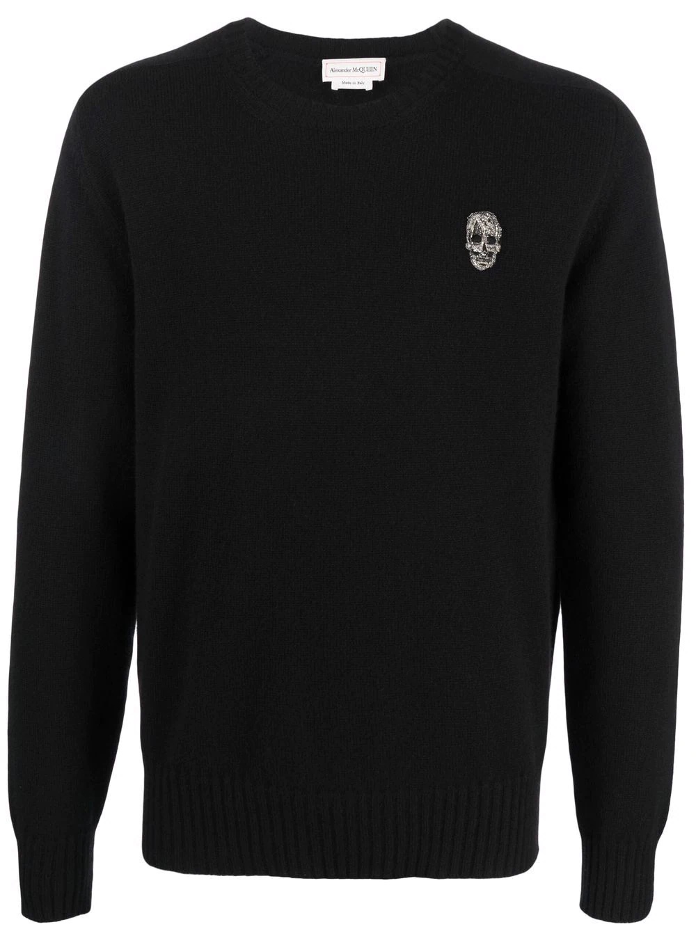 skull-embroidered cashmere jumper - 1