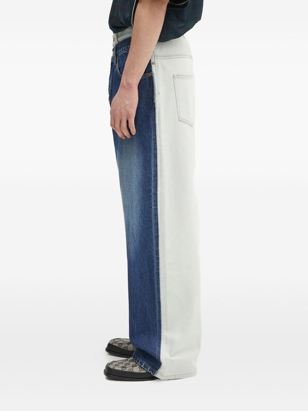 two-tone panelled jeans - 2