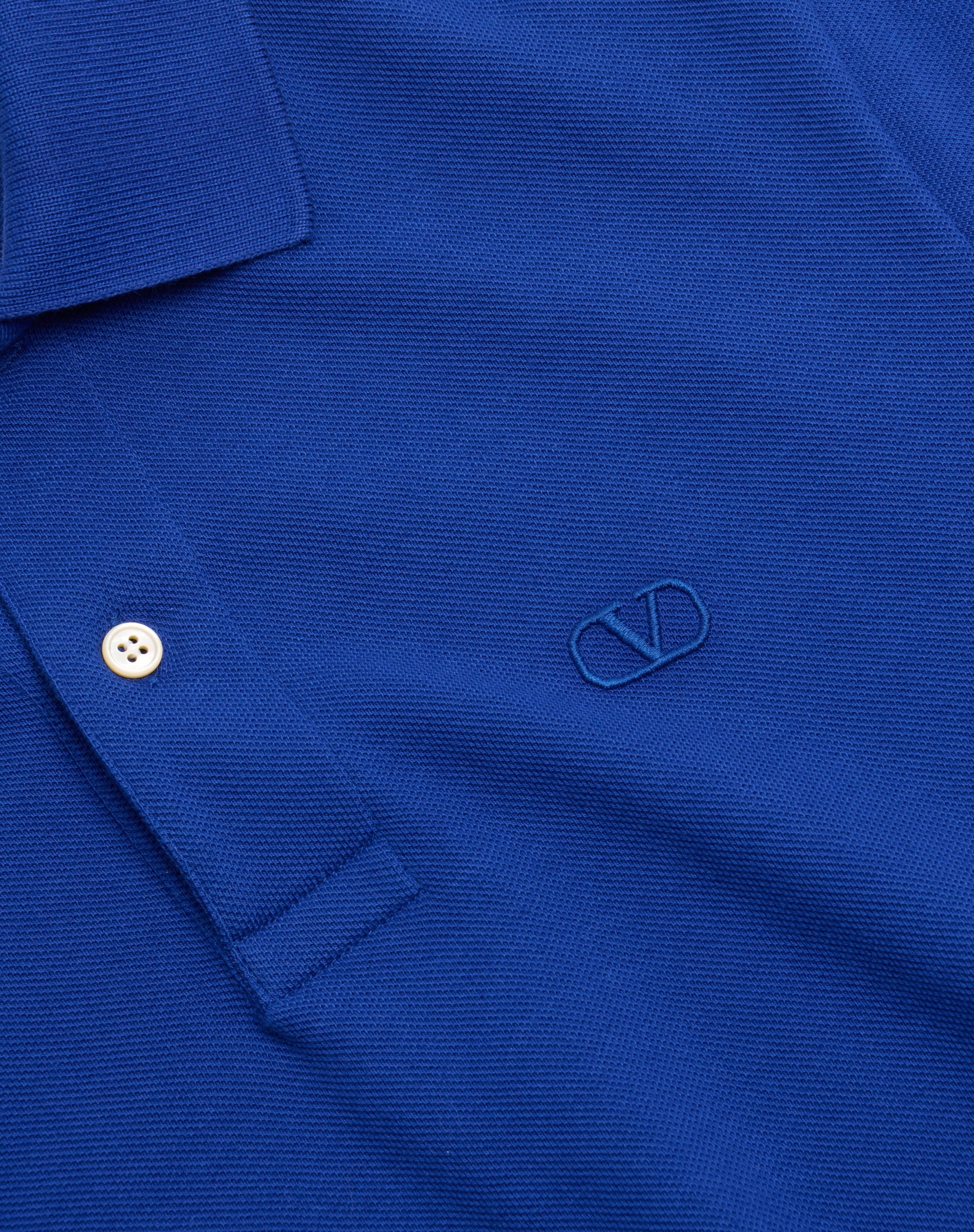 LONG-SLEEVED COTTON PIQUÉ POLO SHIRT WITH VLOGO EMBROIDERY - 8