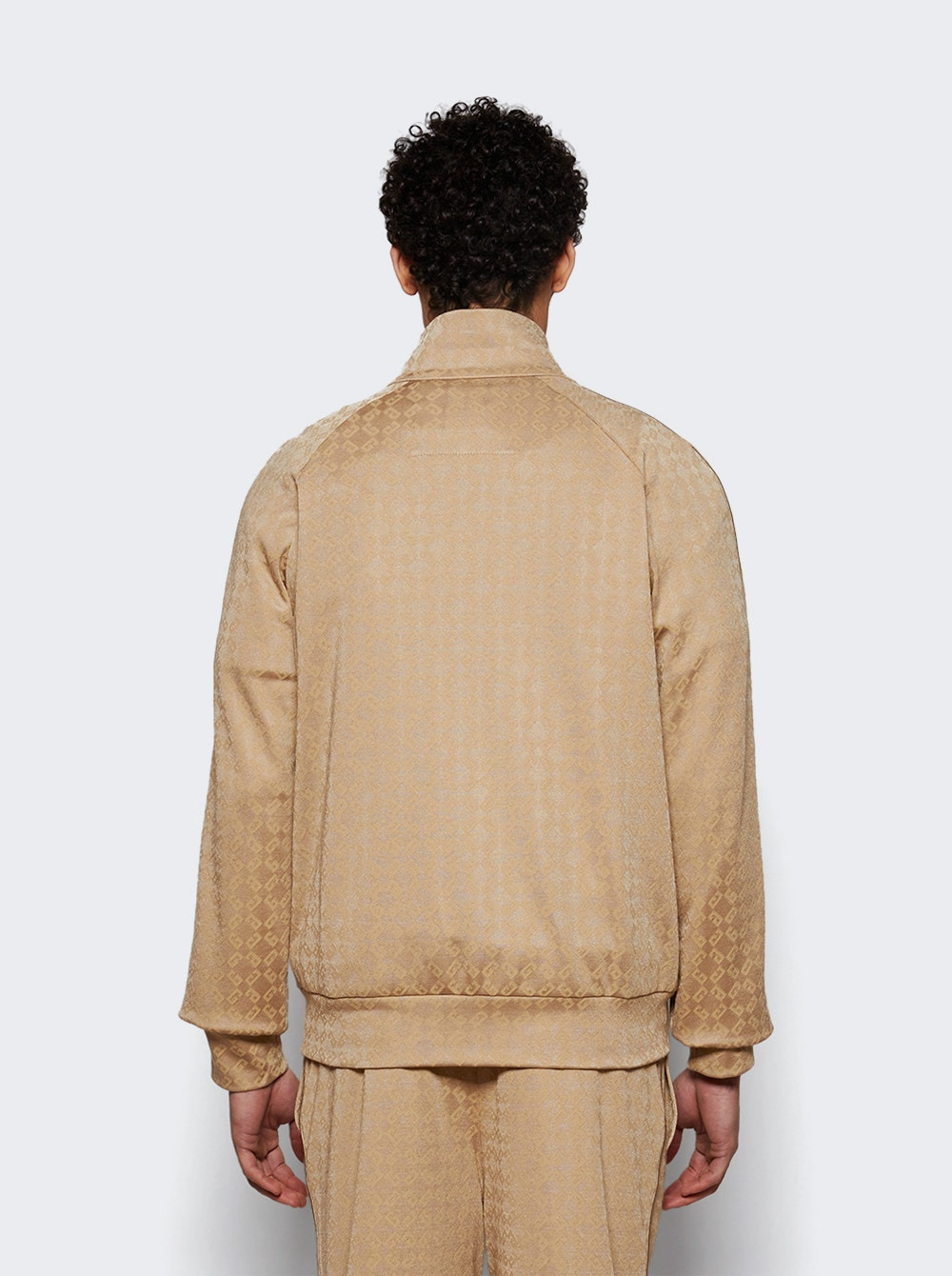 Vintage Full Zipped Tracksuit Sweatshirt Beige Cappuccino - 4