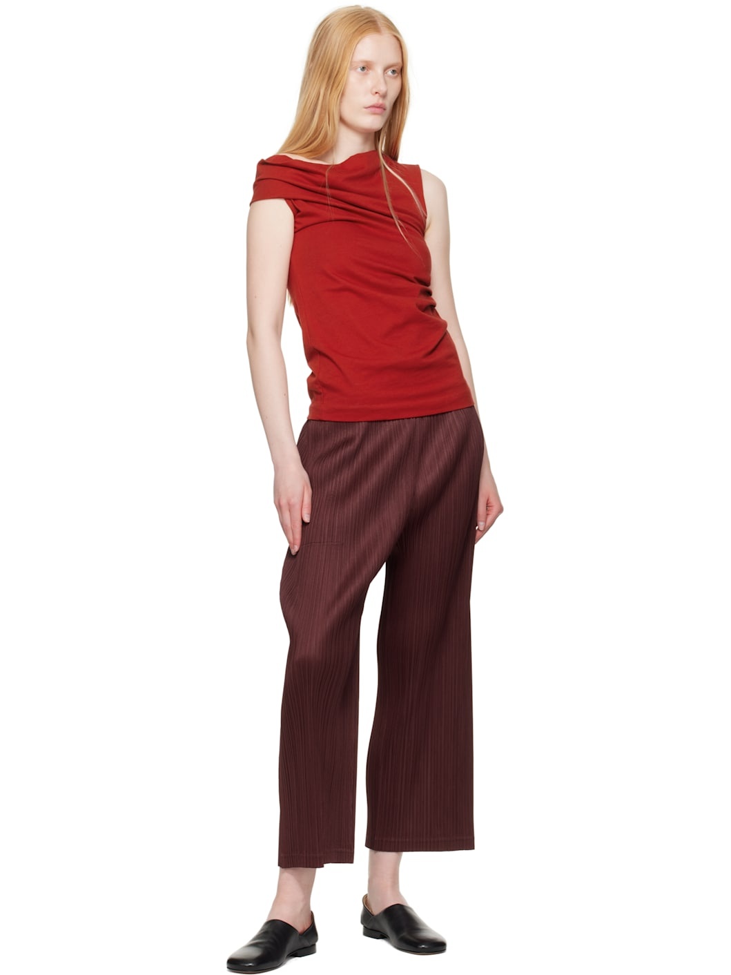 Burgundy Loop Trousers - 4