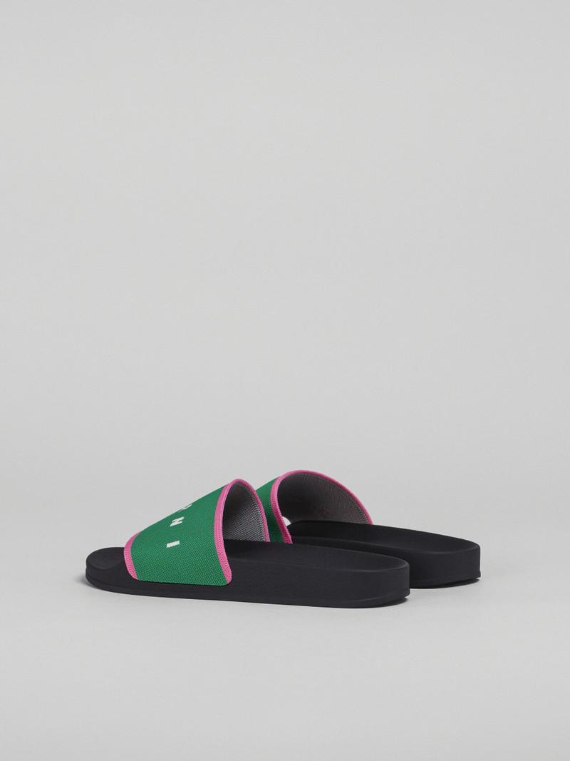 Marni GREEN AND PINK STRETCH LOGO JACQUARD SLIDE outlook