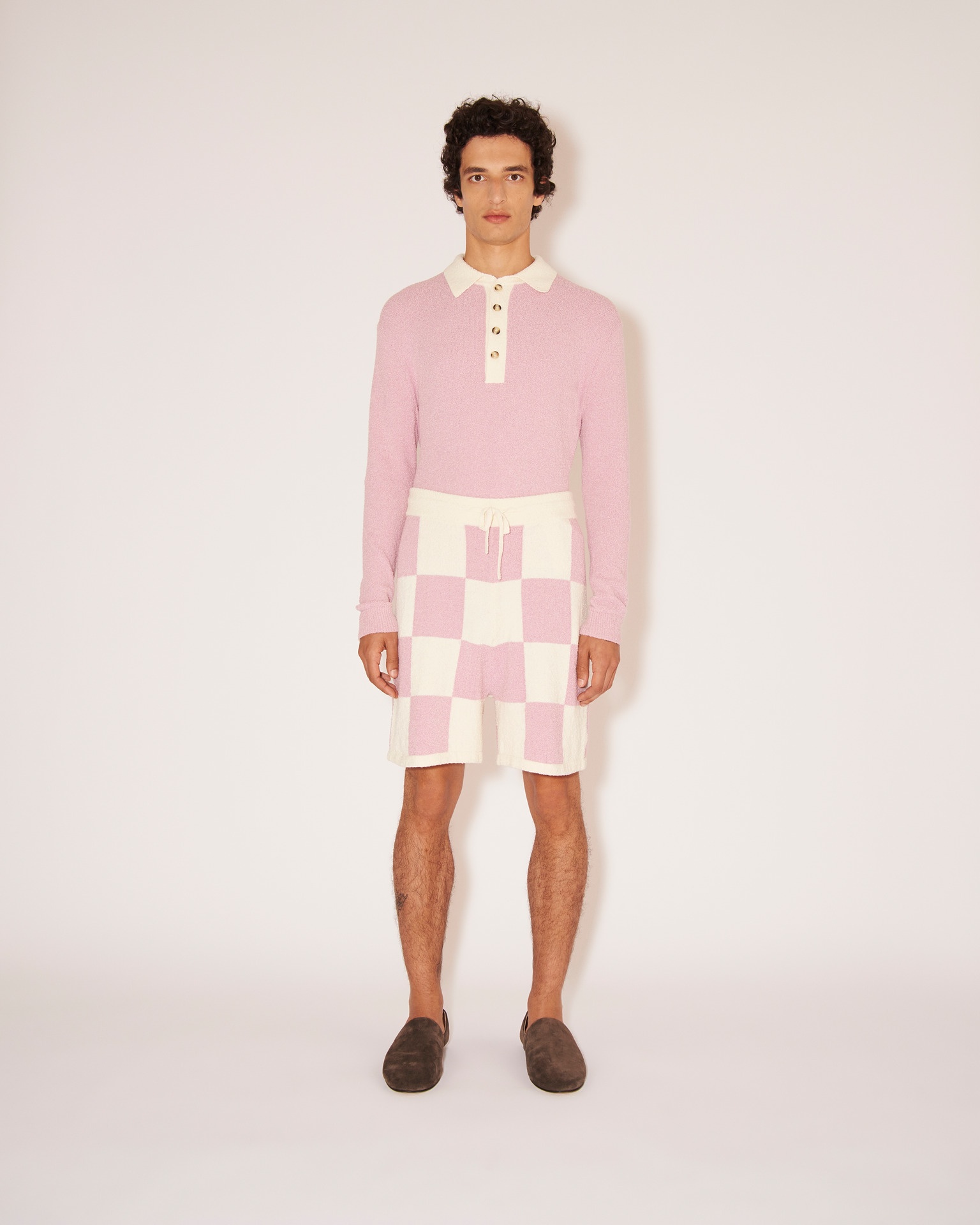 DANTE - Terry-knit contrast knit - Pink/Creme - 2