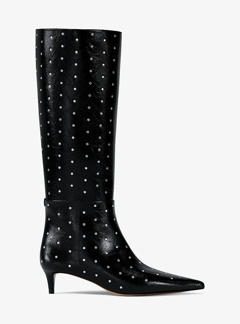 Nalia Studded Kitten Heel Boot - 1