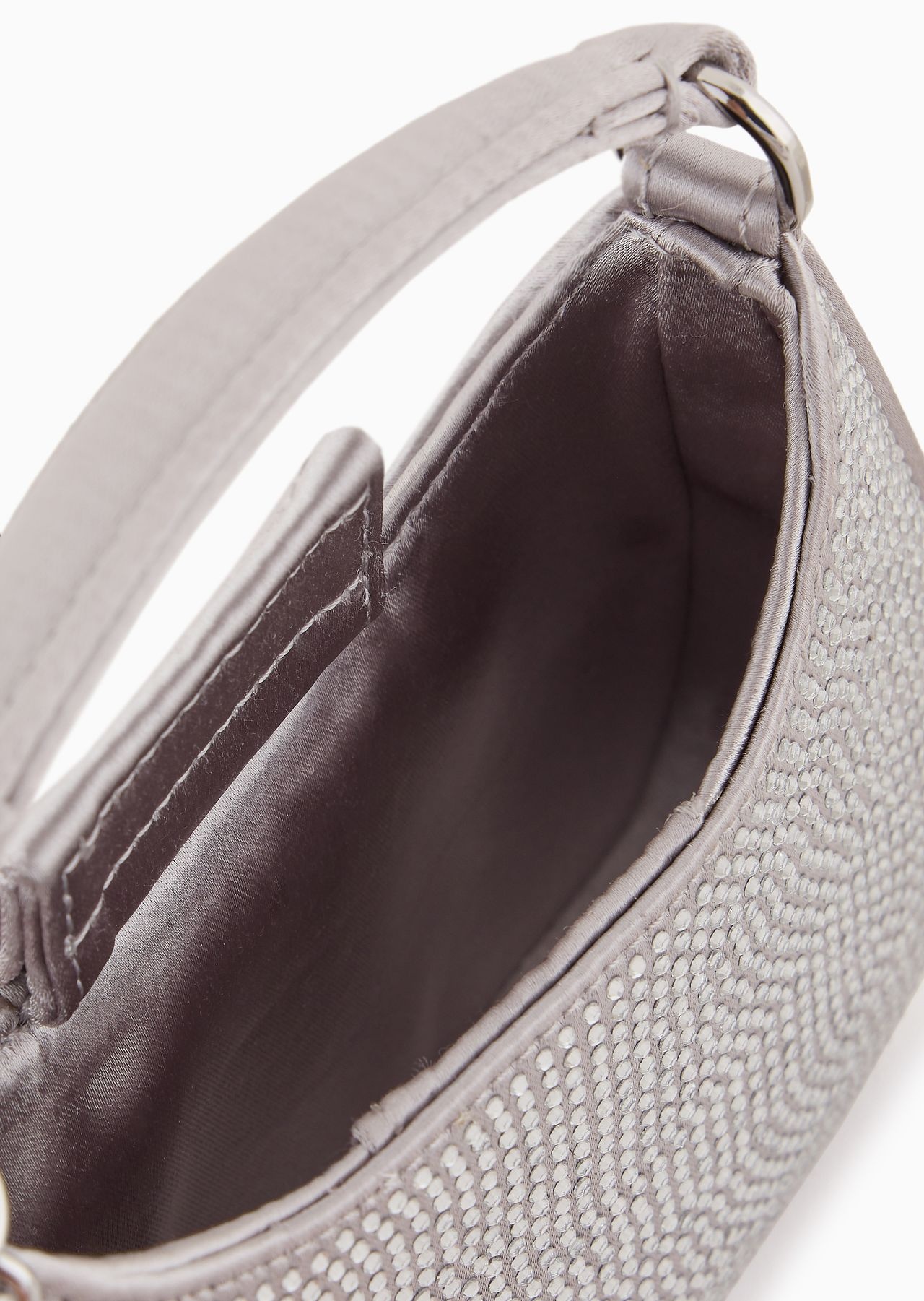 Satin hobo mini bag with rhinestones - 4
