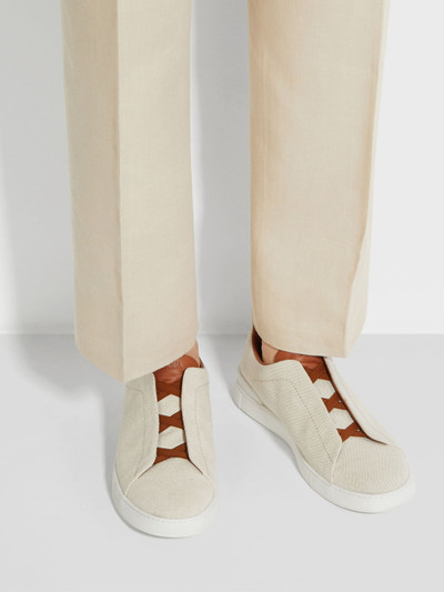 ZEGNA OFF WHITE CANVAS TRIPLE STITCH™ SNEAKERS outlook