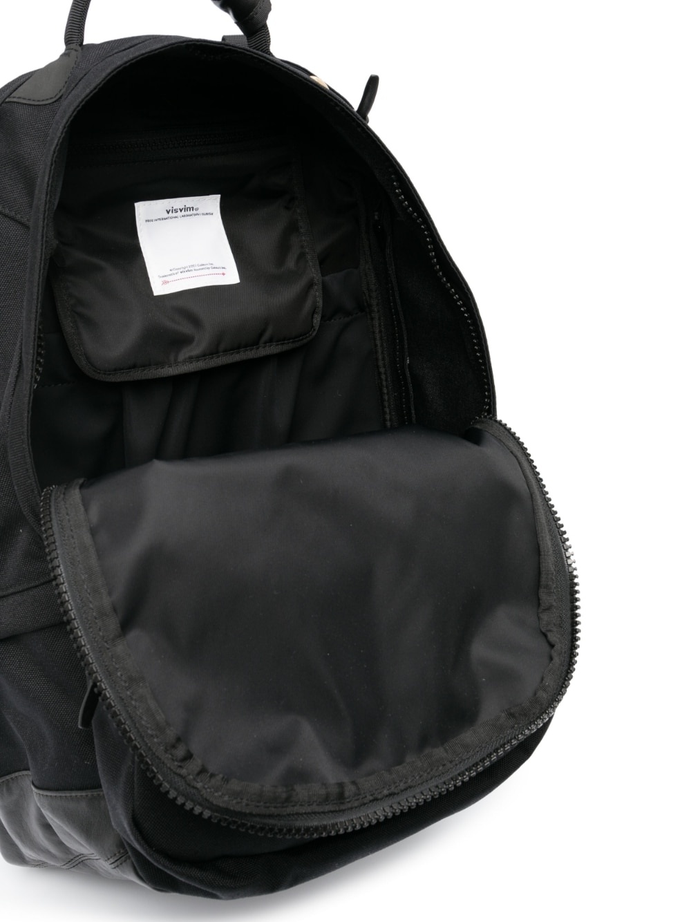 logo-patch leather backpack - 5