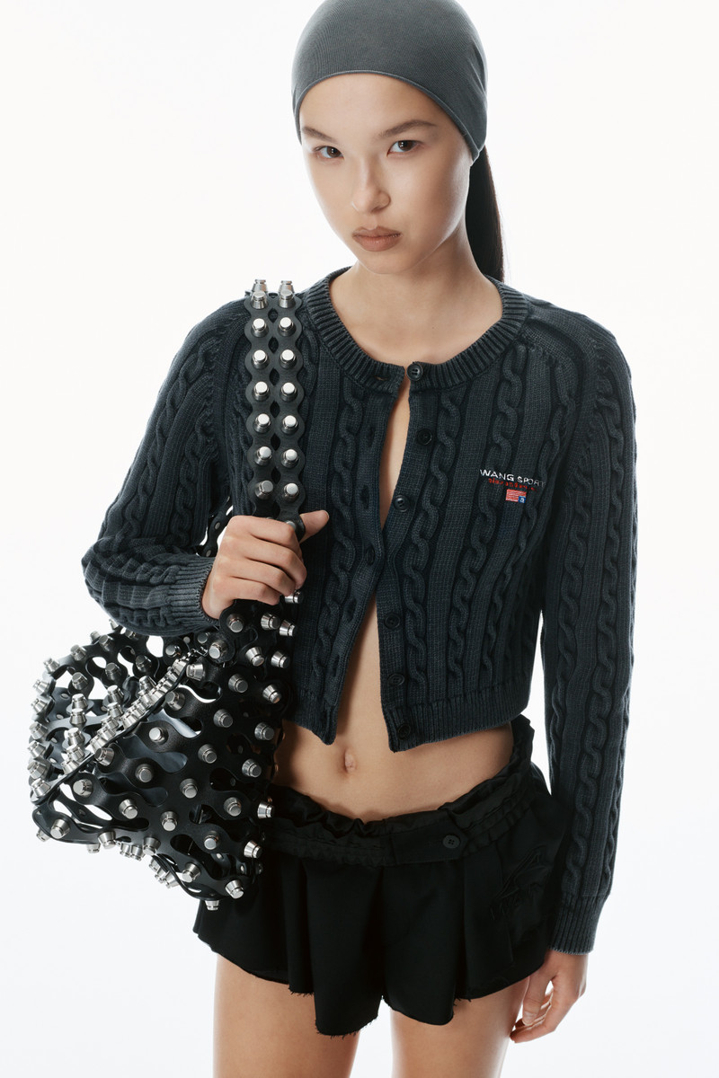 Organic Cotton Cable-Knit Cropped Cardigan 3