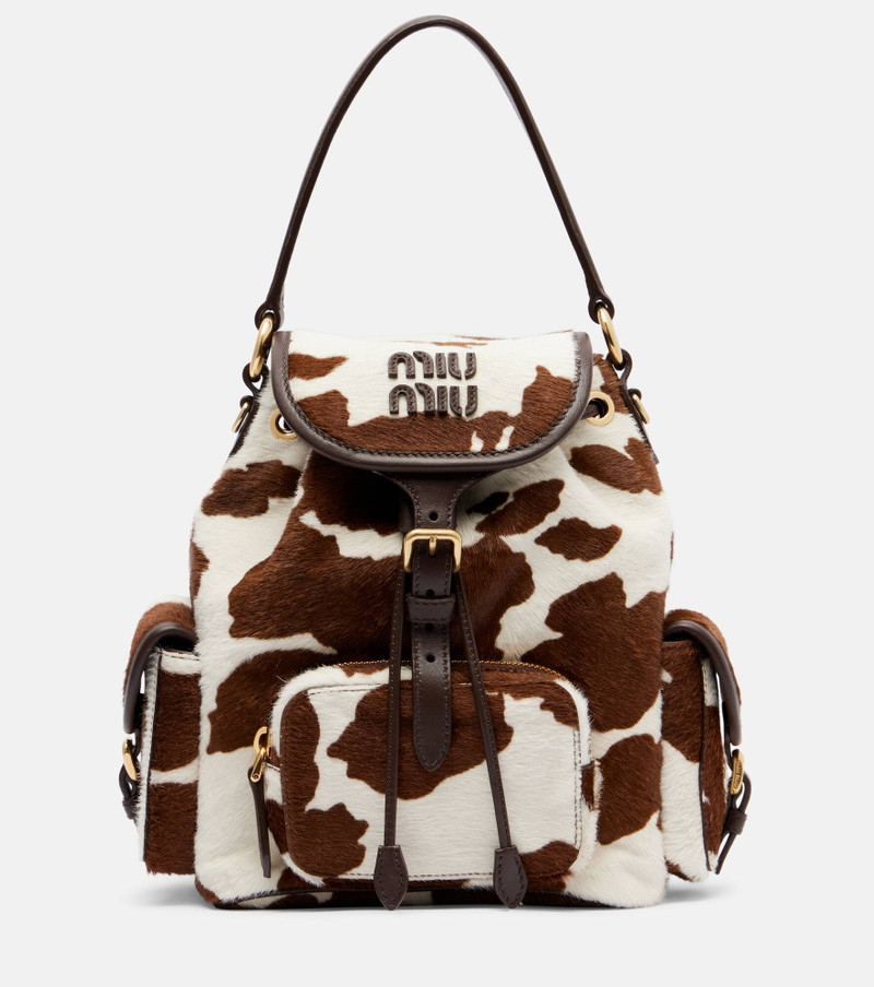 Cow-print calf hair backpack 1