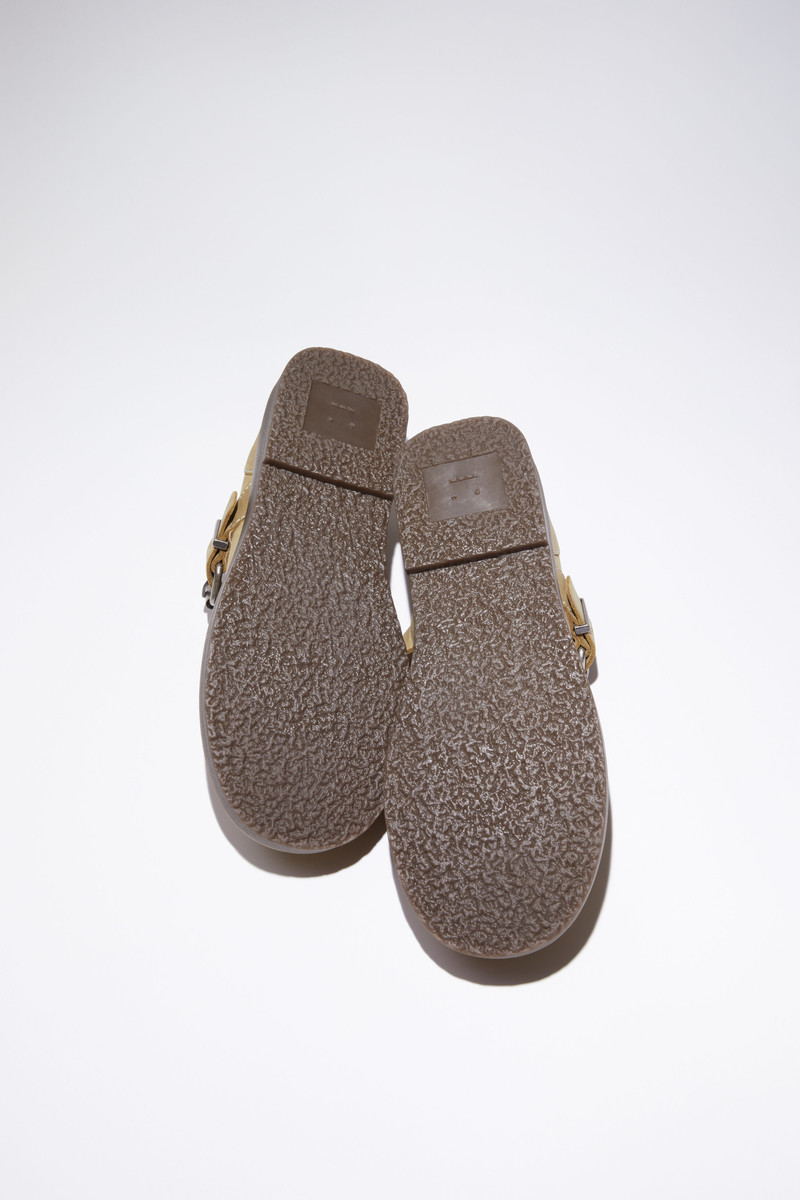 Leather buckle shoes - Khaki beige 4