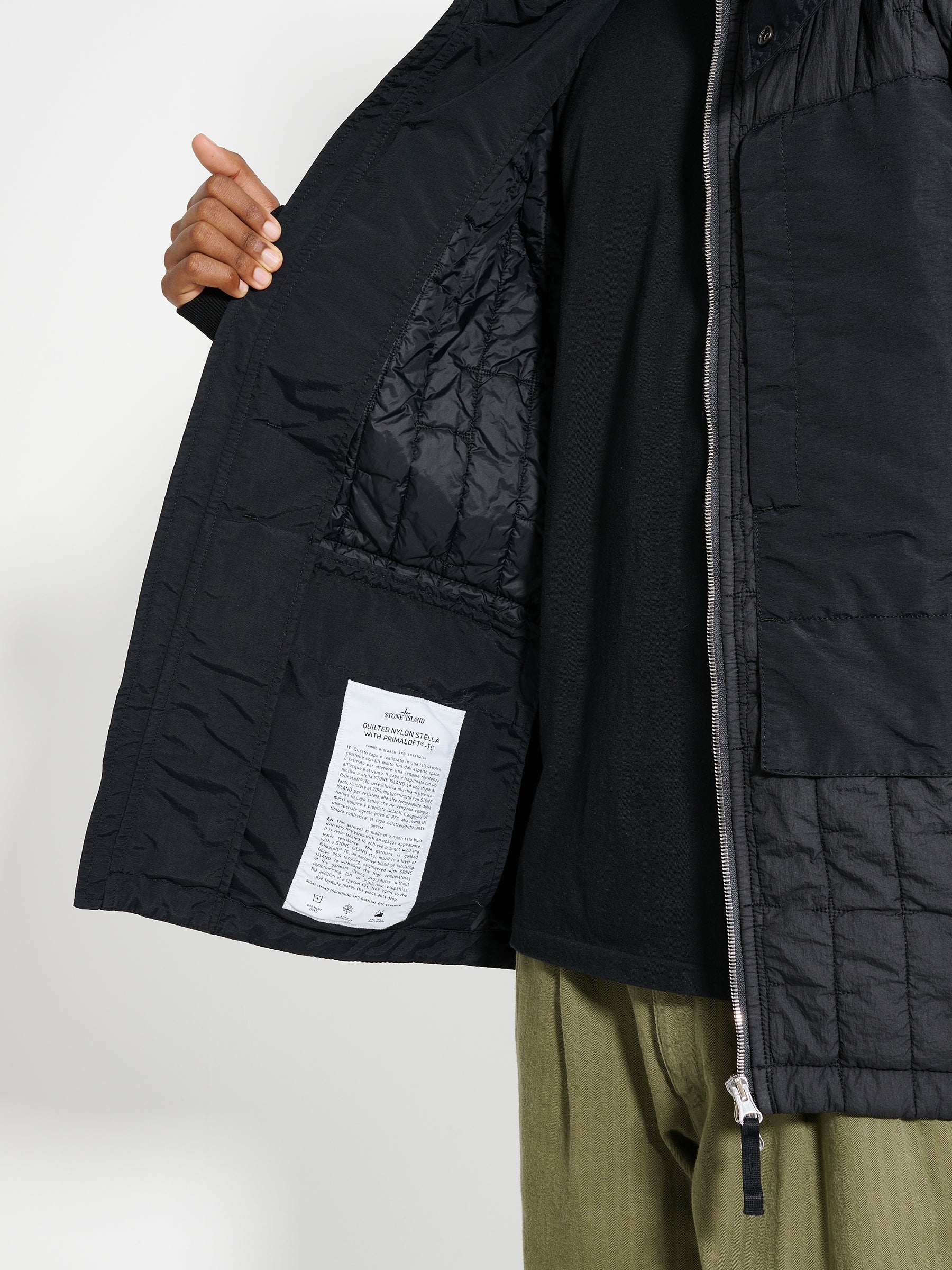 Stone Island STONE ISLAND QUILTED NYLON STELLA JACKET BLACK 