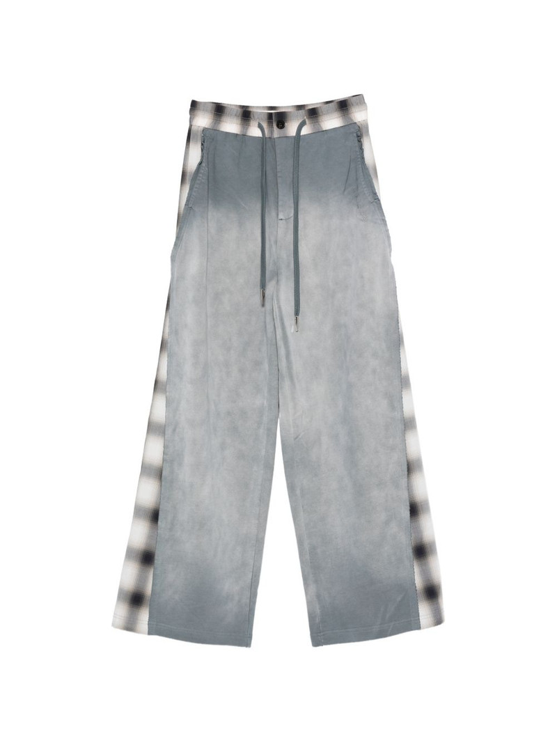 plaid drawstring track pants 1
